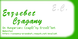 erzsebet czagany business card